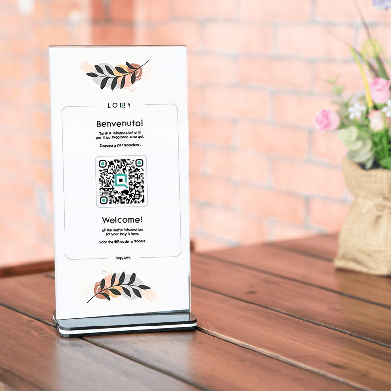 QR code LOQY su materiale informativo per gli ospiti